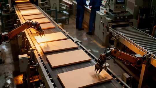 工厂自动化生产线机械臂作业