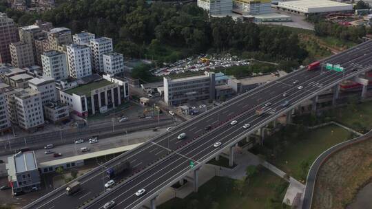 航拍深圳城市道路交通