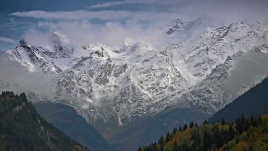 山，云，雪，时间流逝