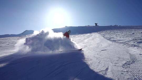 高山滑雪慢镜头