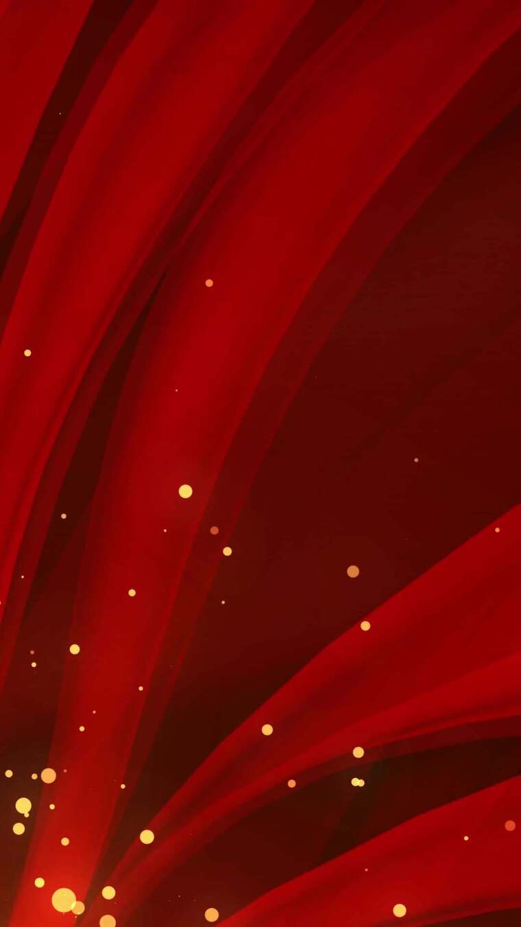 红色绸带粒子背景