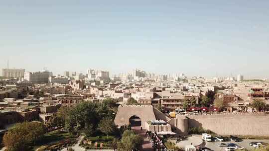 新疆喀什老城区日间航拍