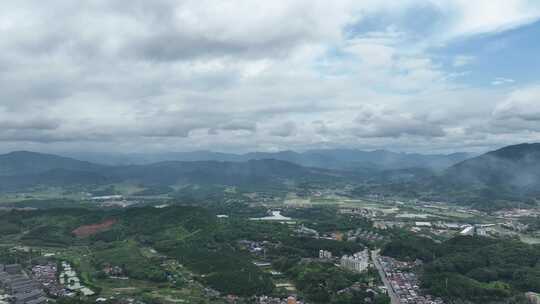 航拍福建南平市浦城城市风光建筑历史古建