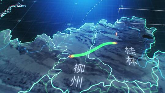 桂林柳州地图高速AE视频素材教程下载