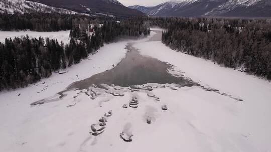 北疆 喀纳斯 冬季 旅拍 航拍