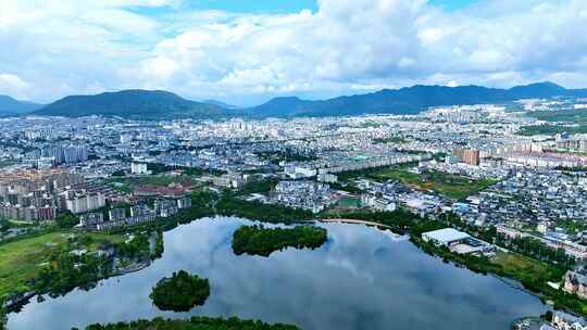 腾冲市 全景 航拍 4K 城市