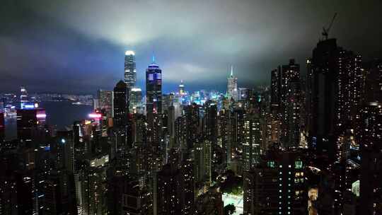 香港夜景航拍视频素材模板下载