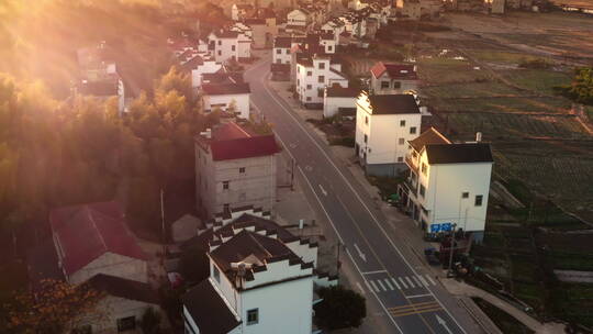 最美乡村景德镇日出徽派建筑