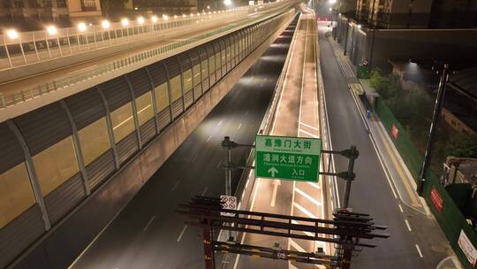 疫情下洛阳城市交通夜景