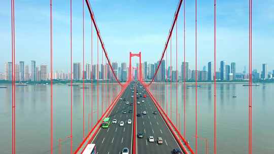 武汉鹦鹉洲大桥视频素材模板下载