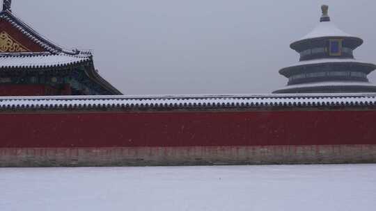 北京古建筑天坛雪景