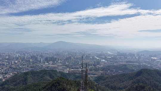 航拍湖南怀化城市大景