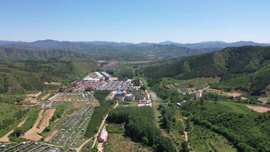 航拍古风四合院建筑