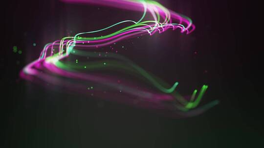 绿紫粒子线条动态背景