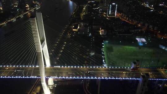 上海南浦大桥夜景4K航拍