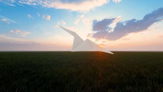 纸飞机飞过草原
