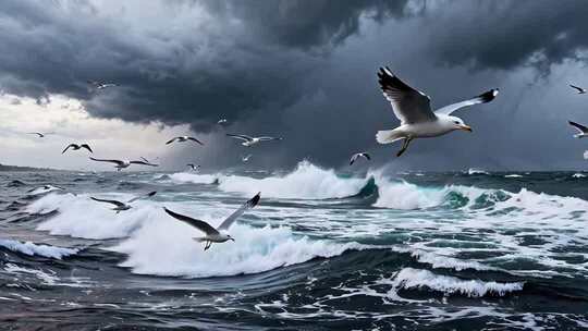 海鸥风暴中展翅飞翔 企业片头 大展宏图