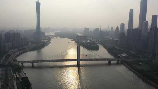 广州猎德大桥航拍