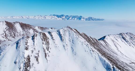 航拍四川小金夹金山雪山风景