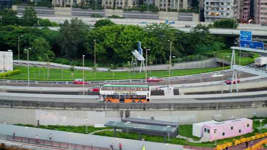 香港维多利亚港西区海底隧道车流