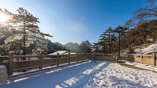 黄山冬季雪景风光延时