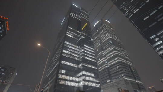 车流人流夜景 城市夜晚空镜