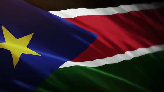南苏丹国旗挥舞-4K