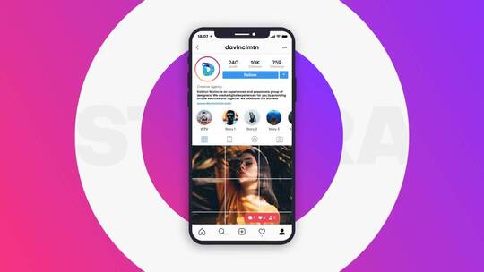 Instagram手机电脑网页主页模板AE模板
