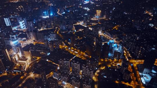 上海虹口区夜景航拍