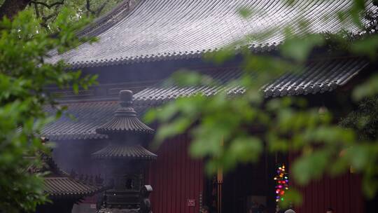 浙江普陀山普济寺禅院建筑4K实拍视频