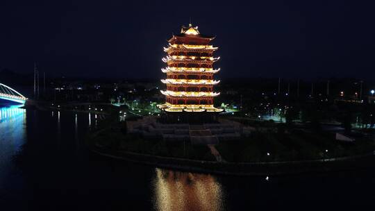 广西玉林夜景城市风光城郊城镇化落后