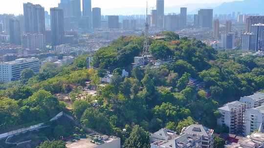 乌山历史风貌区风景区航拍福州鼓楼区乌山路视频素材模板下载