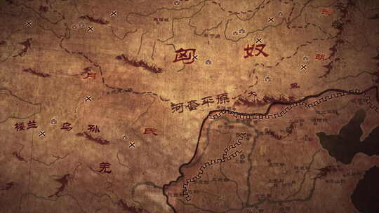 古代地图 匈奴版图的动画视频视频素材模板下载