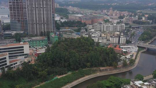 航拍深圳城市生态绿化