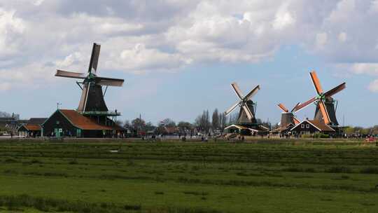 荷兰Zaanse Schans遗产公园的视频素材模板下载