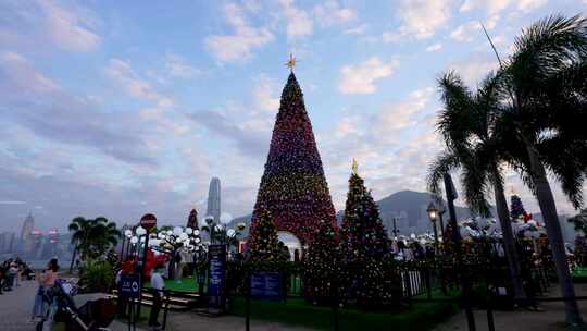 4K香港冬日旅游节西九龙圣诞小镇圣诞节视频素材模板下载
