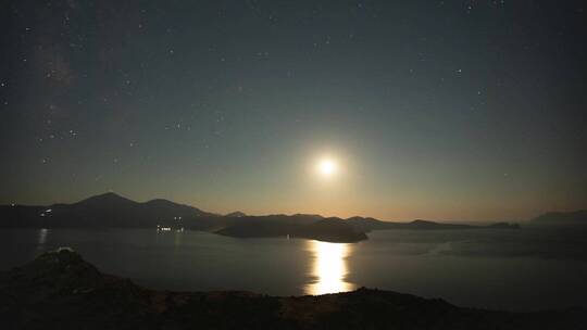 夜空中露出自己的银河系