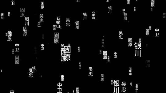 宁夏城市文字动态背景视频素材带通道