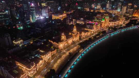 上海_浦东陆家嘴_城市夜景_航拍延时002