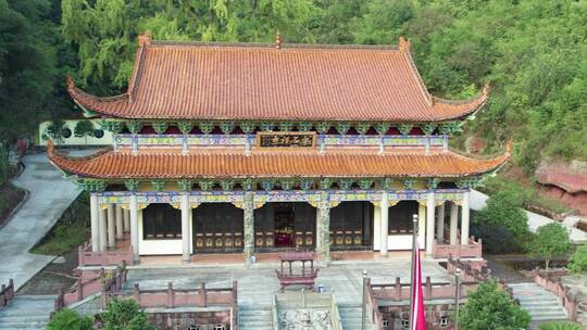 南岳衡山佛教圣地寺庙航拍-宇石禅寺