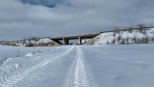 雪路冰雪路视频素材模板下载