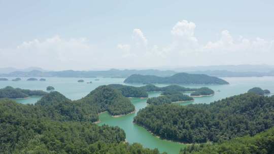 航拍杭州千岛湖景区