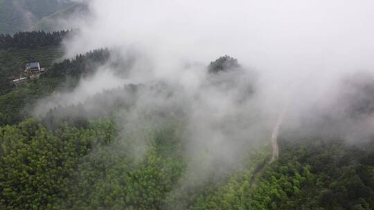 航拍南岳衡山西岭自然风光视频素材模板下载
