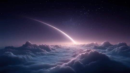 星河璀璨彗星划过云端之上
