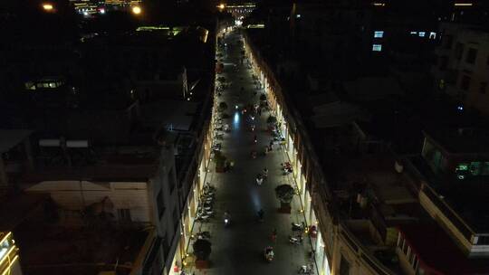 大气 航拍 福建 泉州 夜景 西街