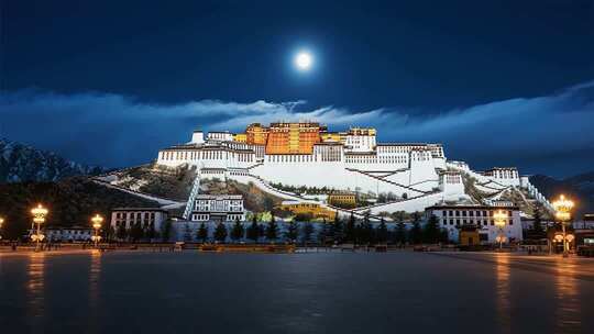 布达拉宫月夜全景