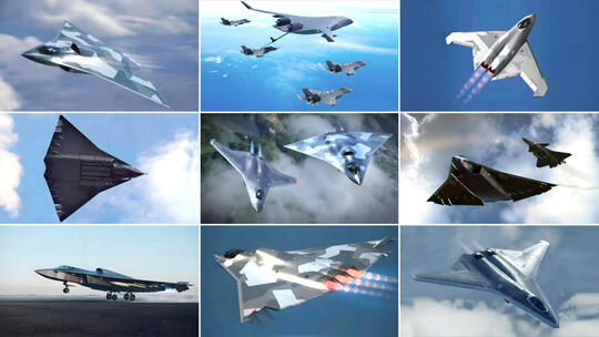 歼36歼50中国第六代隐身战斗机大国重器高清在线视频素材下载