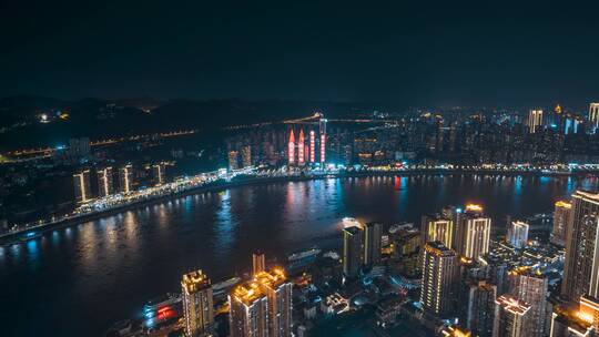 重庆_重庆双子塔_喜来登_长江两岸夜景