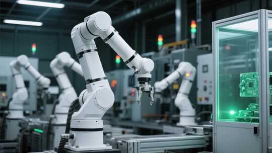 工厂机械臂自动化生产场景