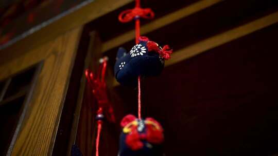 中式传统布艺挂饰特写